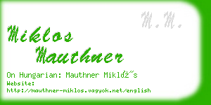 miklos mauthner business card